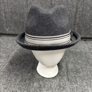 Peter Grimm Charcoal Fedora with Striped Accent